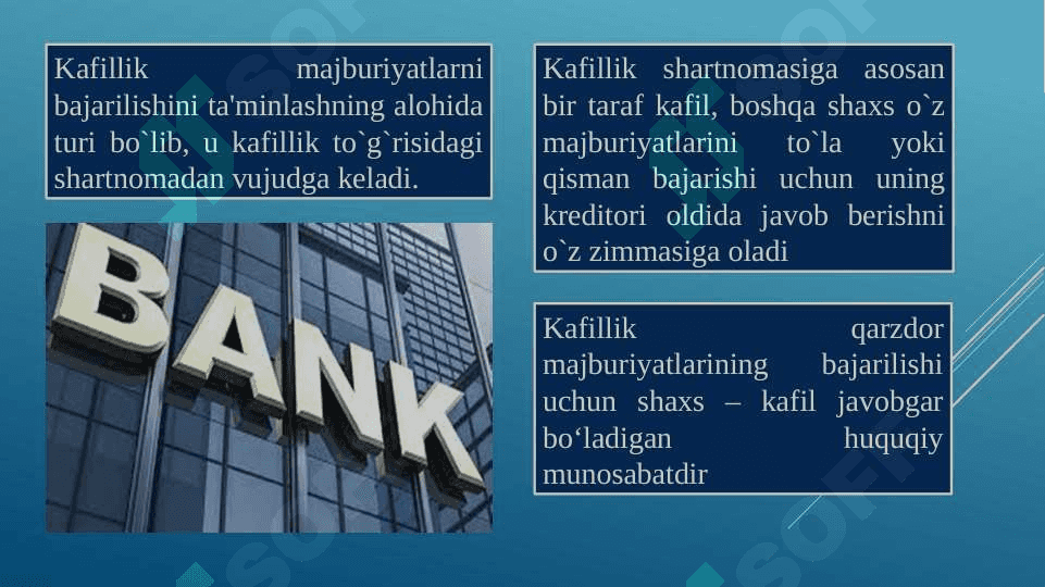 Kafillik - majburiyatlarni bajarilishini ta’minlash usuli sifatida 2