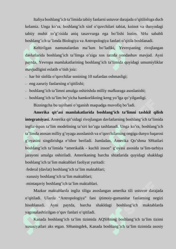RIVOJLANGAN DAVLATLARDA BOSHLANG’ICH TA’LIMNI INTEGRATSIYA ASOSIDA TASHKIL ETISH TAJRIBALARI 2