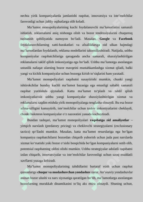RAQAMLI SHAROITIDA MONOPOLIYAGA QARSHI BOSHQARUVNI TAKOMILLASHTISHISH 7