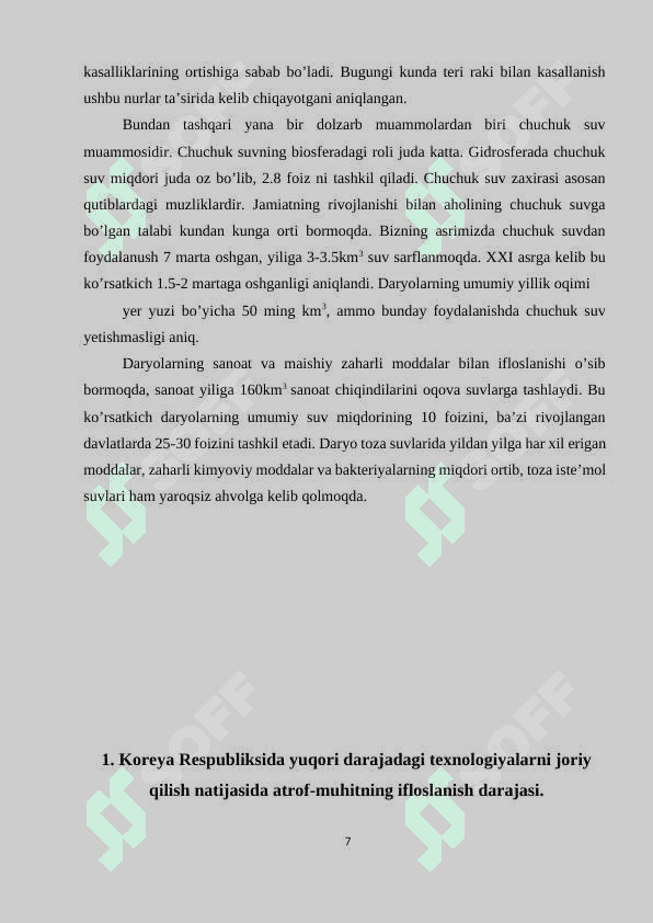 Koreya Respublikasida ekologik muammolar va ularni bartaraf etishning iqtisodiy yo’llari 7