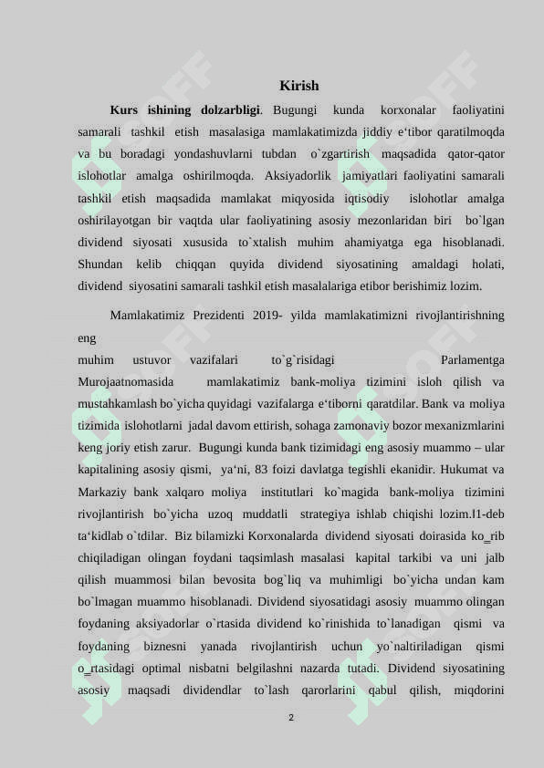 DIVIDENT SIYOSATINING KORXONALAR INVESTITSION JOZIBADORLIGIGA TA`SIRI 2