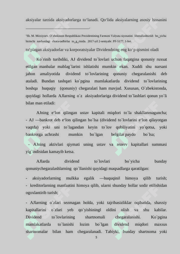 DIVIDENT SIYOSATINING KORXONALAR INVESTITSION JOZIBADORLIGIGA TA`SIRI 5