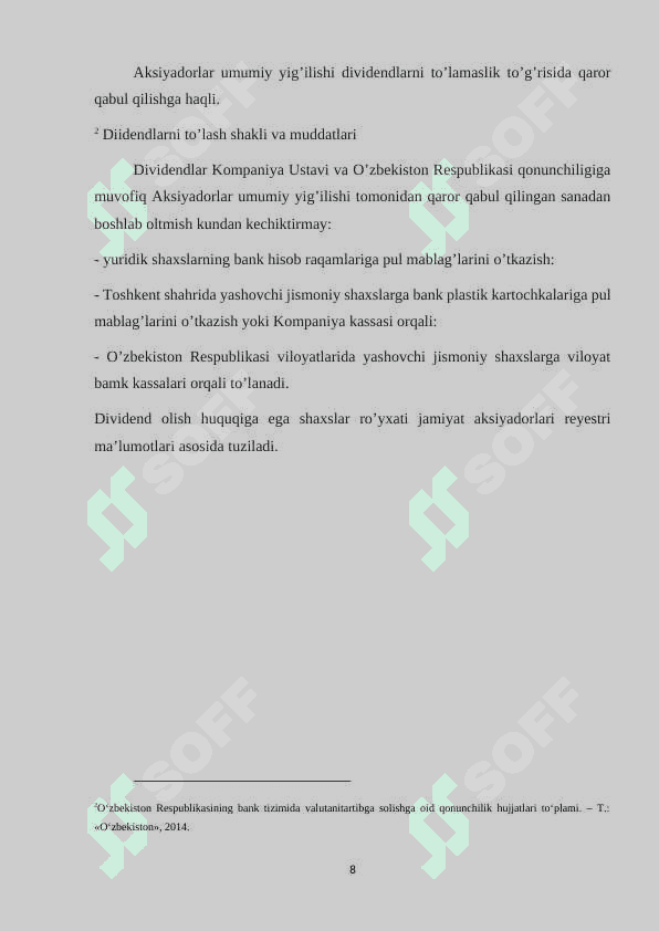 DIVIDENT SIYOSATINING KORXONALAR INVESTITSION JOZIBADORLIGIGA TA`SIRI 8