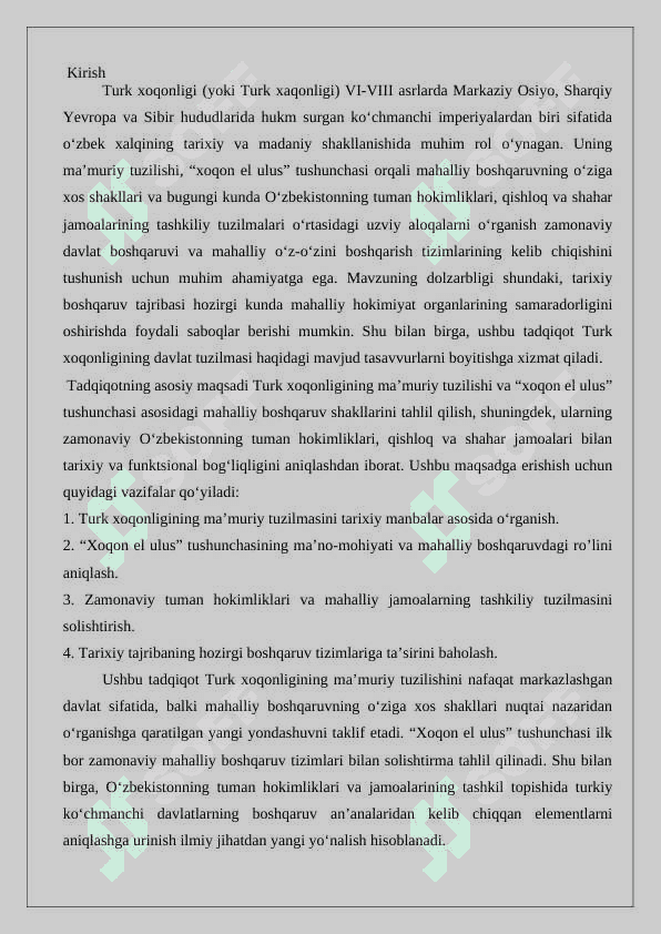 Turk xoqonligi va uning mamuriy tuzilishi xoqon el ulus mahalliy boshqaruvi,Tuman hokimliklari qishloq va shahar jamoalari mavzusida manbalar tahlili va adabiyotlar sharxi 2