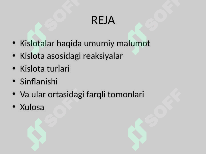 Kislotalar.Ularning guruhlanishi va asosiy farqlari 2