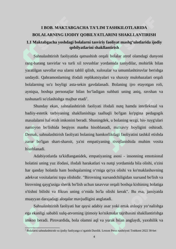 Tayyorlov guruhida loy bilan ishlashga o‘rgatish orqali ijodiy qobiliyatlarni shakllantirish 4
