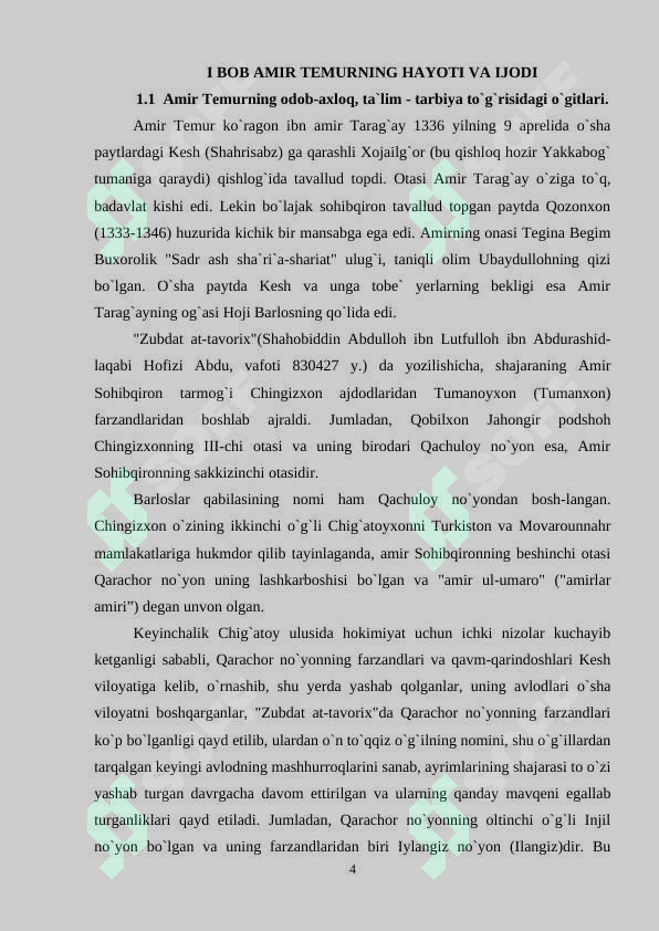 AMIR TEMURNING ODOB AXLOQ TO'G'RISIDAGI O'GITLARI 4