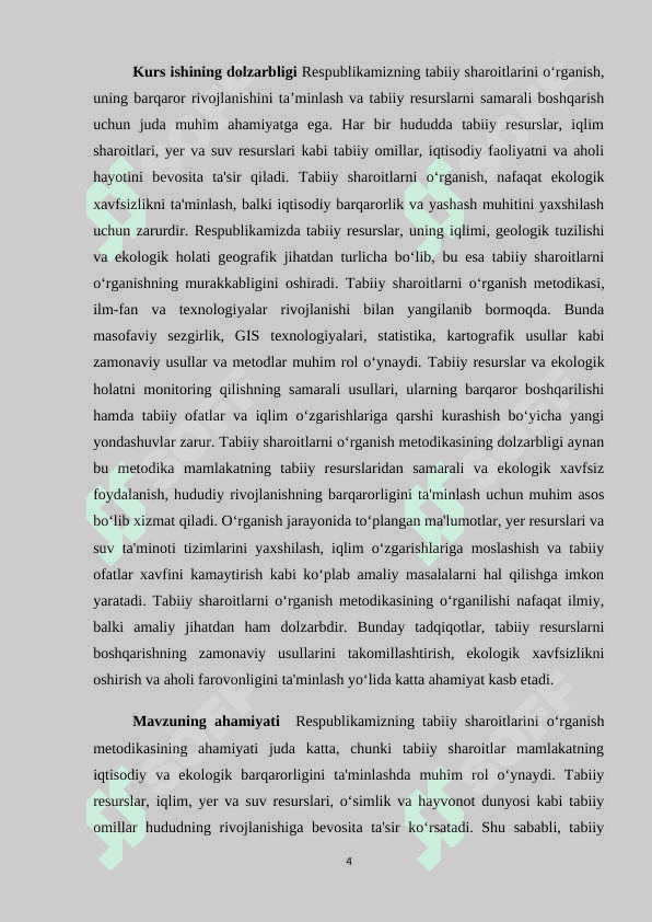 Respublikamizning tabiiy sharoitini o'rganish metodikasi 4