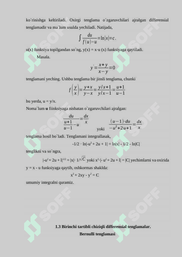 Oddiy diffrensial tenglamalar 8