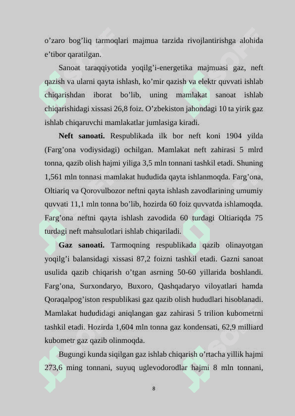 Mintaqaning sanoat majmuasini davlat tomonidan tartibga solishninig tashkiliy-iqtisodiy jihatlari 8