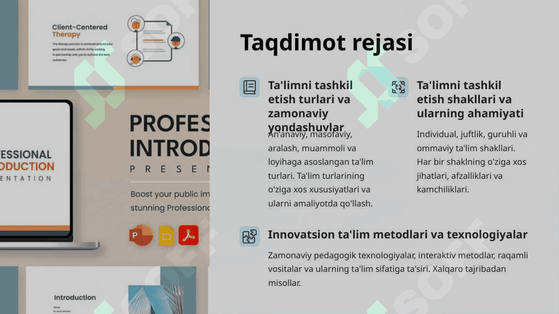 Ta'limni tashkil etish turlari va shakllari 2