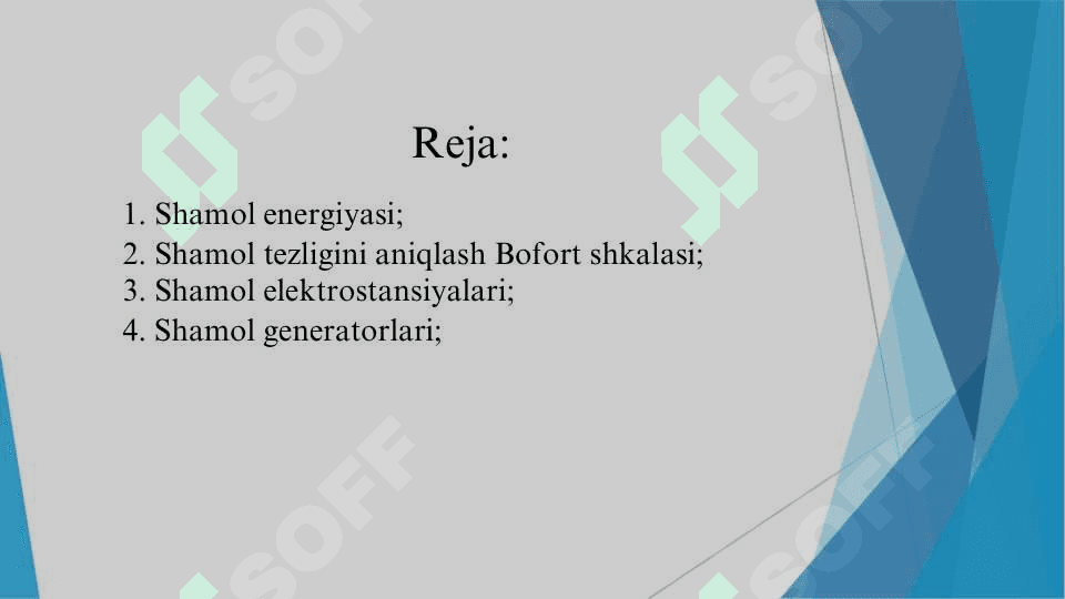 Shamol energiyasidan foydalanish 2
