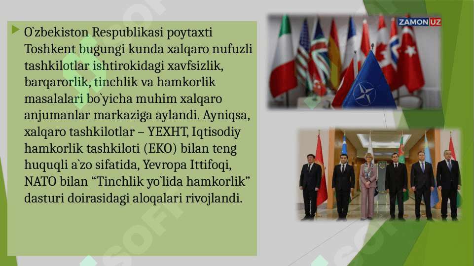 o'zbekistonning xalqaro tashkilotlar va xorijiy davlatlar bilan hamkorligi 6