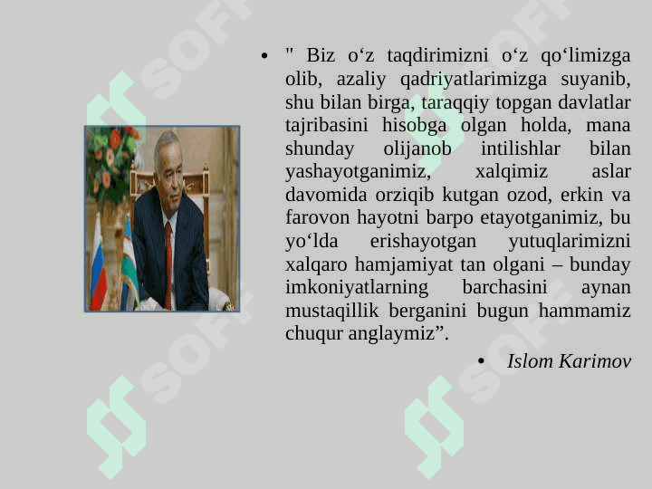 Mustaqillik yillarida O’zbekistondagi ma’naviy va madaniy taraqqiyot 6