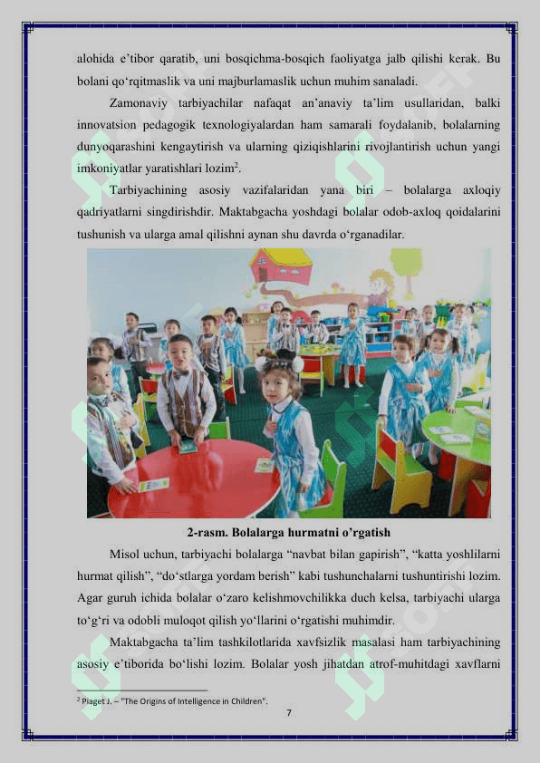 Maktabgacha ta'lim tashkiloti tarbiyachi shaxsiga qoʻyiladigan talablar 7