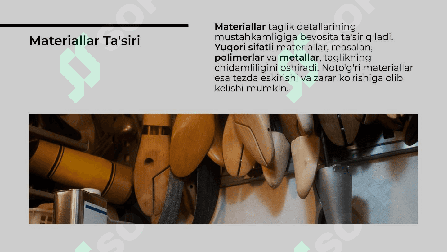 Taglik detallarini briktirishda mustahkamligiga ta'sir etuvchi omillar 4