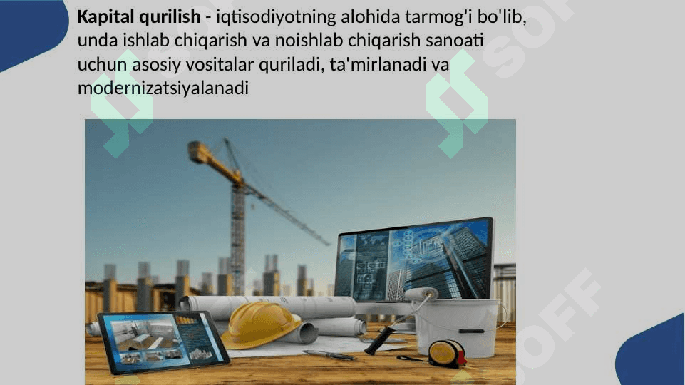 Investitsiya faoliyatida kapital qurilish 3