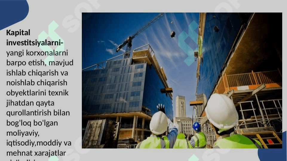 Investitsiya faoliyatida kapital qurilish 4