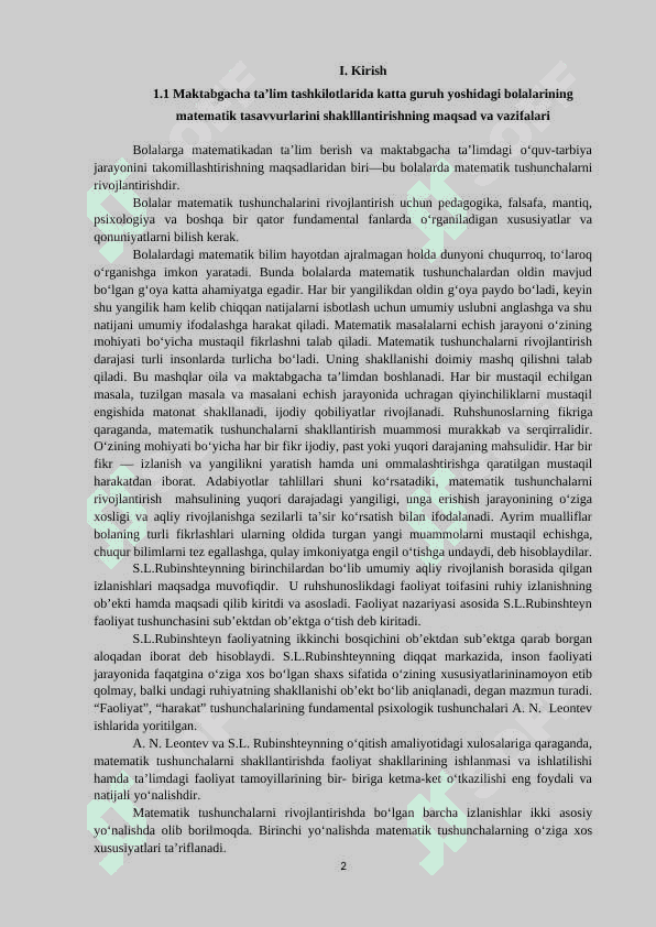 MAKTABGACHA TA’LIM TASHKILOTLARIDA KATTA GURUH YOSHIDAGI BOLALARNING MATEMATIK TASAVVURLARINI SHAKLLANTIRISH 2