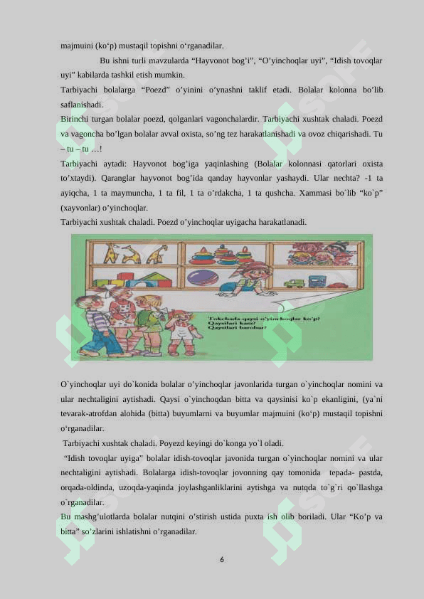 MAKTABGACHA TA’LIM TASHKILOTLARIDA KICHIK GURUH YOSHIDAGI BOLALARNING MATEMATIK TASAVVURLARINI SHAKLLANTIRISH 6