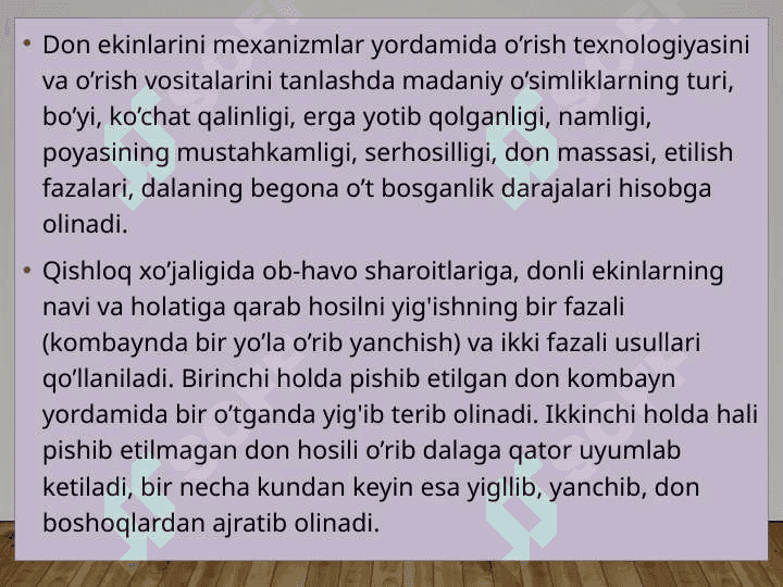 Yem xashak yig'ishtirish mashinalarining tuzilishi texnologik ish jarayonlari 2