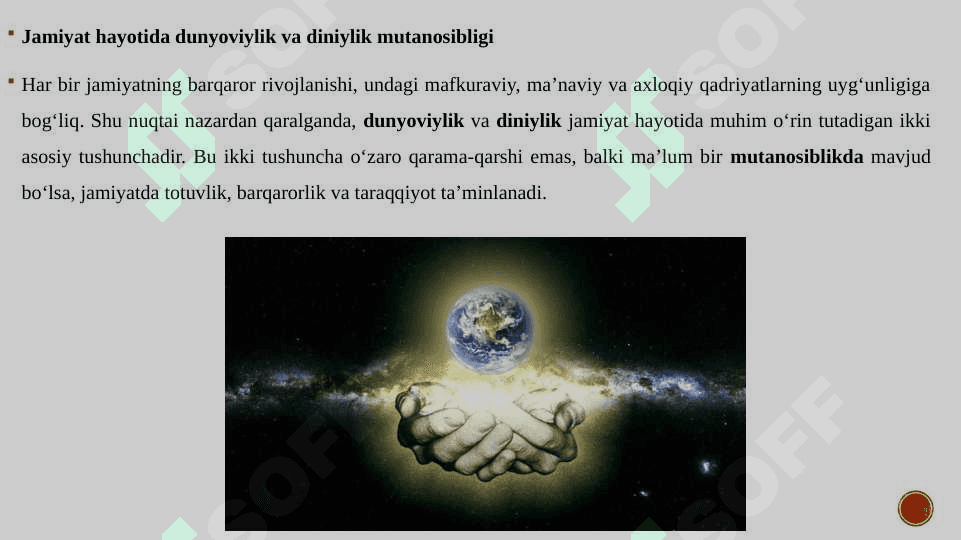 Jamiyat hayotida dunyoviylik va diniylik mutanosibligi 3