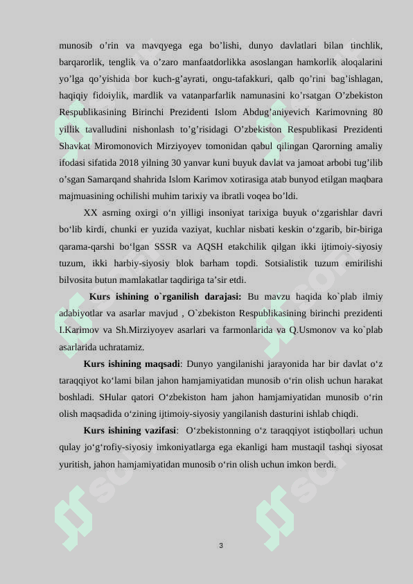 O’zbekiston va  jahon hamjamiyati 3