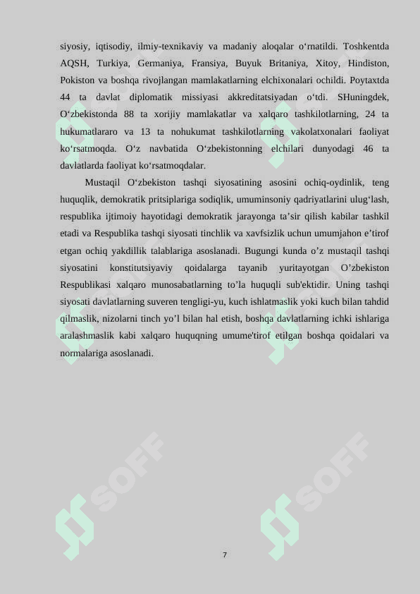 O’zbekiston va  jahon hamjamiyati 7