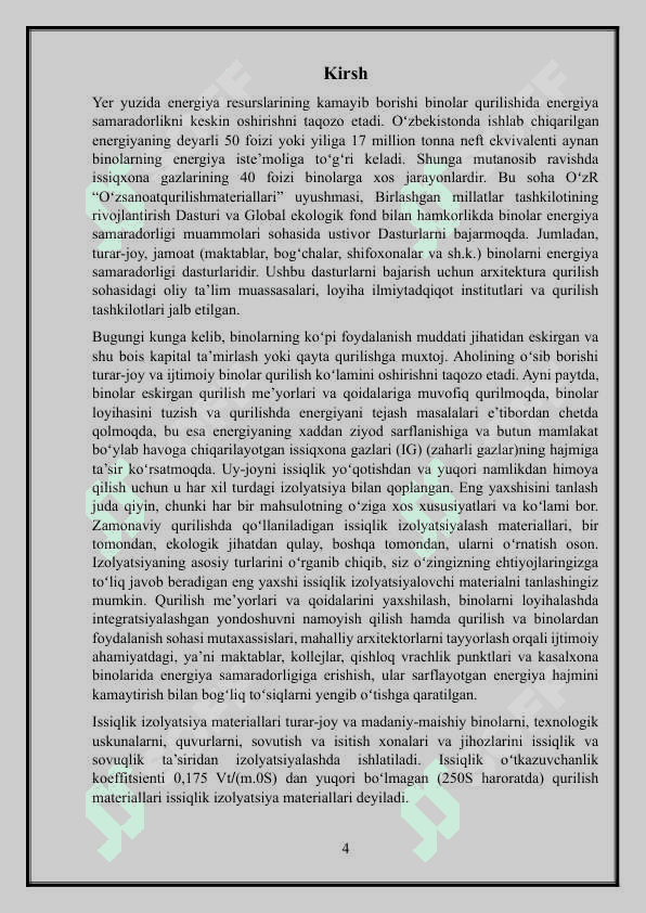 Shisha tolali devorbop issiqlik izolyatsiyalovchi materiallarni ishlab chiqarish jarayonini hisoblash 4