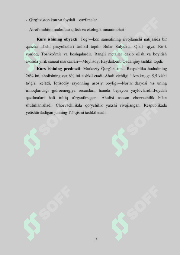 Qirgʻizistonning iqtisodiy geografik tavsifi 3