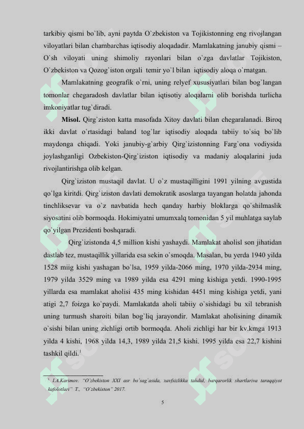 Qirgʻizistonning iqtisodiy geografik tavsifi 5