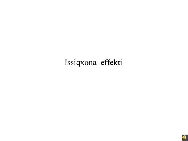Issiqxona  effekti