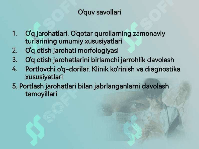 Zamonaviy o'q dorilarning halokatli ta'sirining xususiyatlari. O'q otish jarohati patogenezi 2