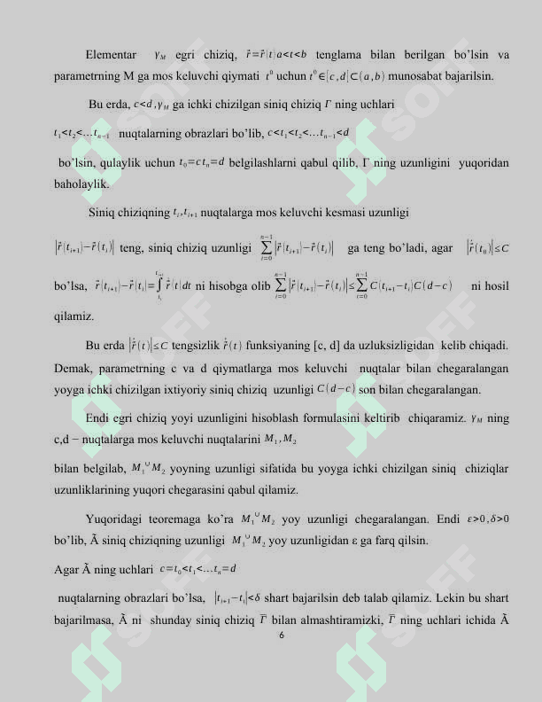 Egri chiziqning kesishishi 6