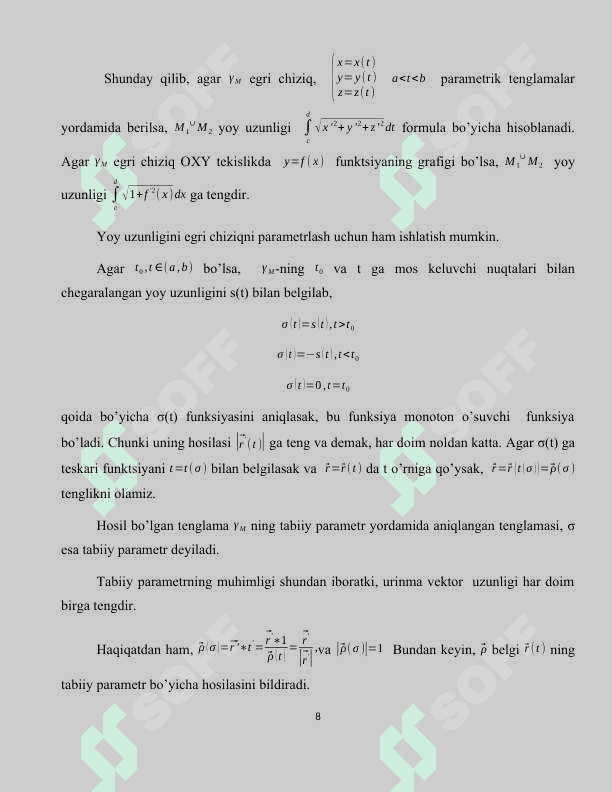 Egri chiziqning kesishishi 8