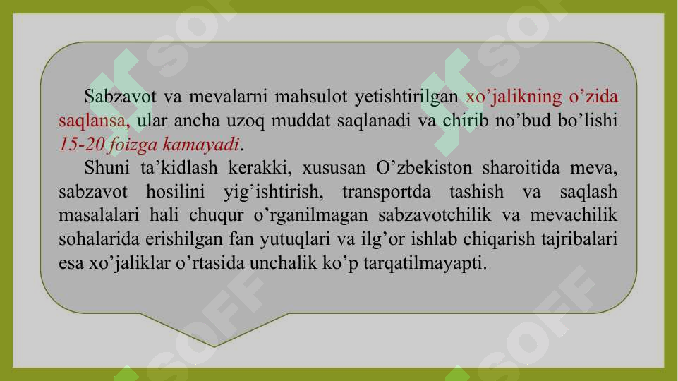 Qishloq xo‘jalik mahsulоtlarni qayta ishlash va saqlash 8