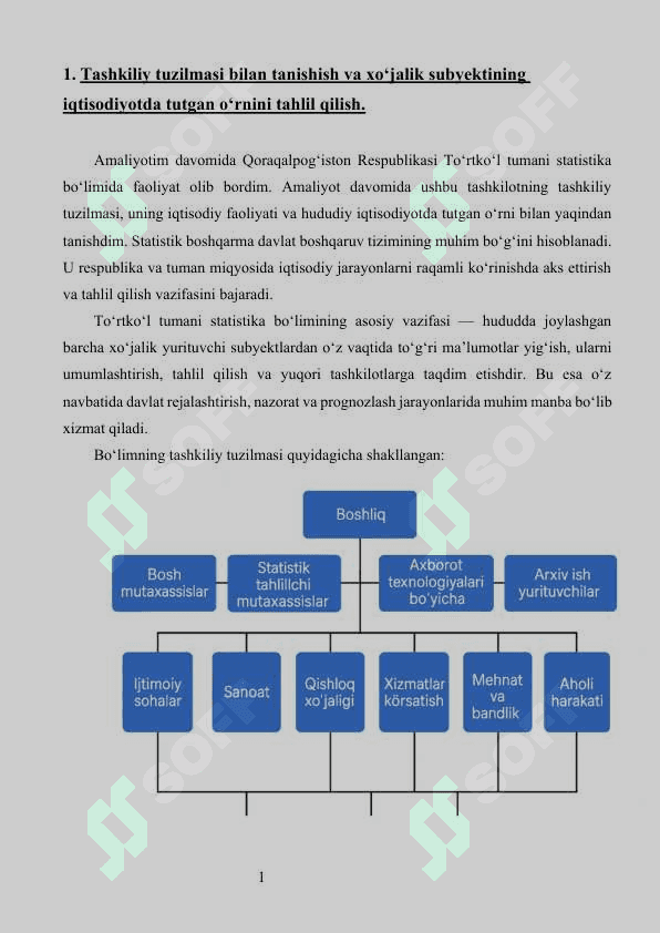 statistika  MALAKAVIY AMALIYOT (BITIRUV OLDI)  Qoraqalpog‘iston Respublikasi To‘rtko‘l tumani statistika bo‘limi 4
