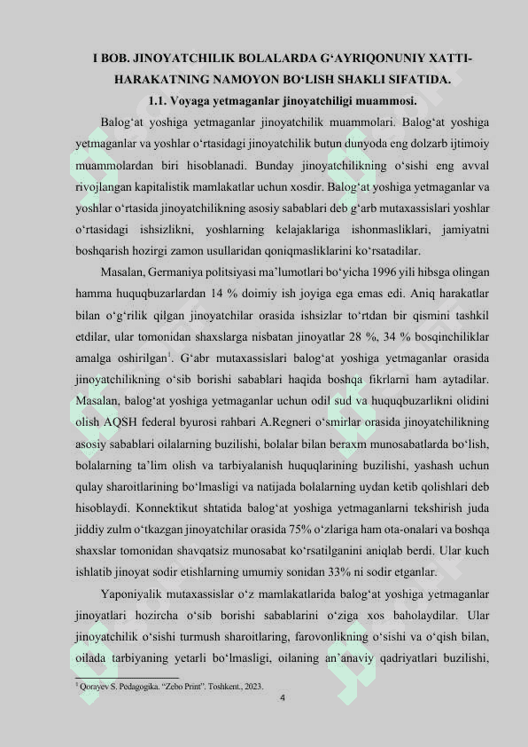 JINOYATCHILIK BOLALARDA G‘AYRIQONUNIY HATTI-HARAKATNING NAMOYON BO‘LISH SHAKLI SIFATIDA 3