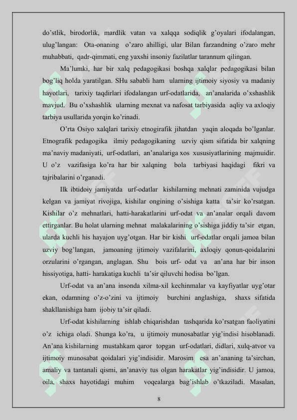 Tarbiyaviy tadbirlarda xalq rivoyatlaridan foydalanish 8