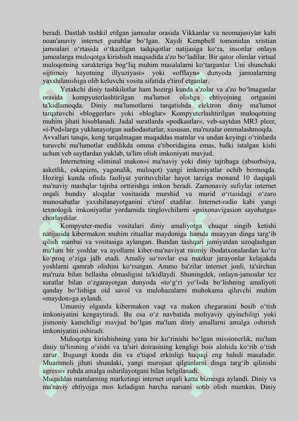 KIBER MAKONDA DINIY E`TIQOD TARG`IBOTINING IJTIMOIY XAVFI. 2