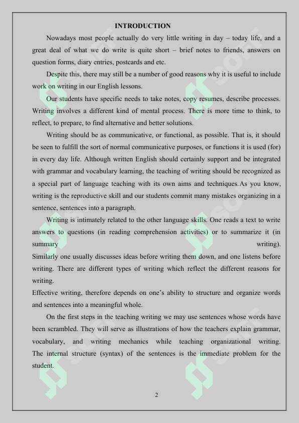 Developing writing skills of A2 level students with an essay 2