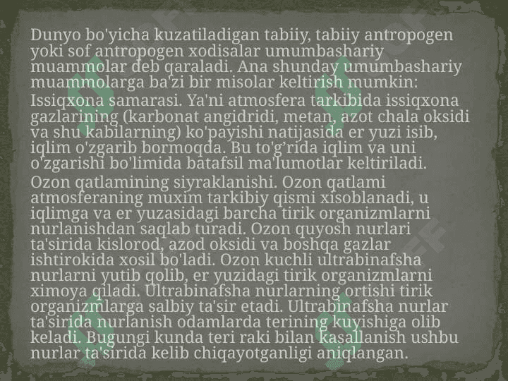 Ekologik muammolar 4