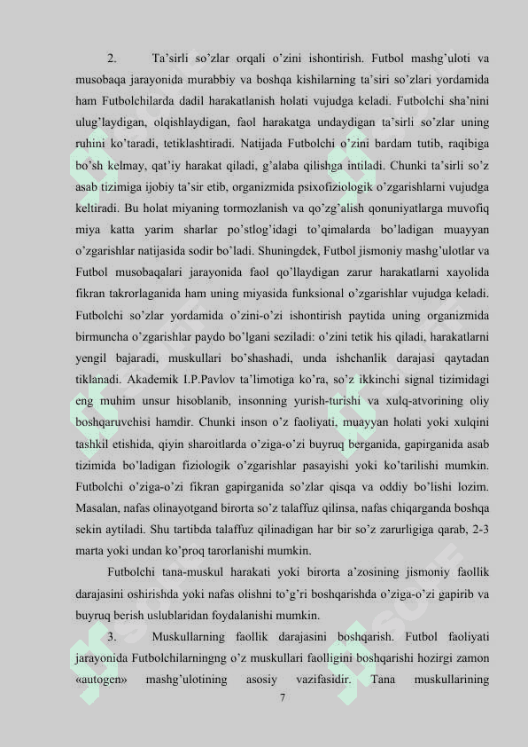 FUTBOLCHILARNING MUSOBOQA OLDI MUSOBOQAGA TAYYORLASHNING O’ZIGA XOS XUSUSIYATLARI 7