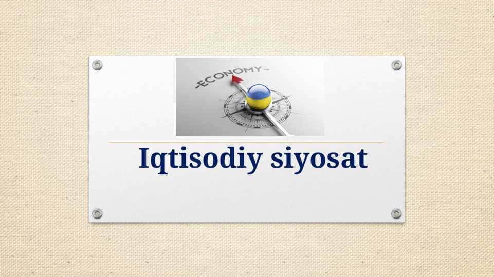 Iqtisodiy siyosat