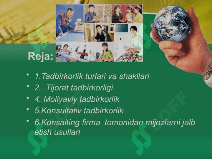 Kichik biznesning va xususiy tadborkorlik faoliyati va shakllari. 2