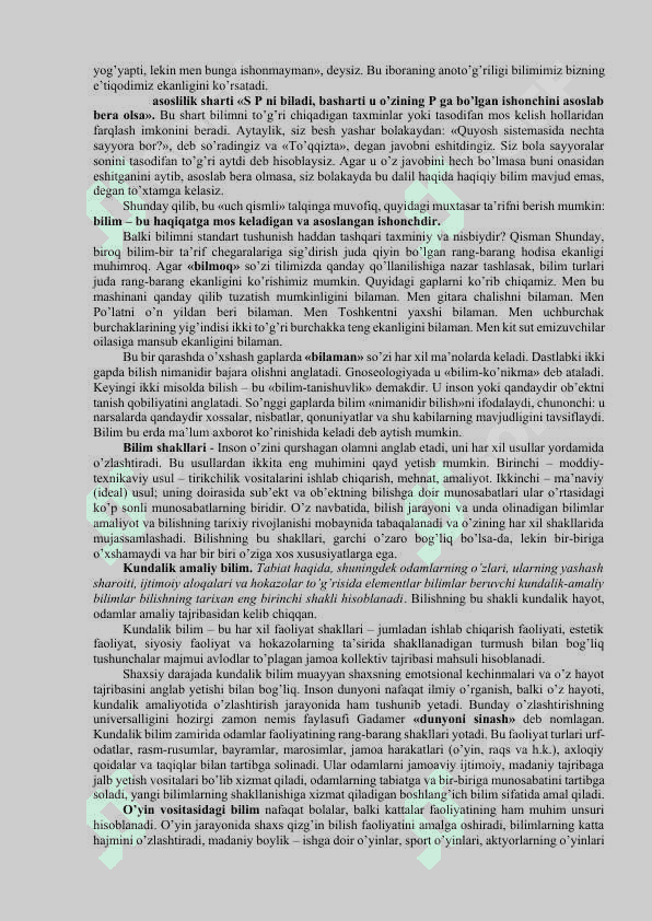 Bilish falsafasi (Gnoseologiya) 4