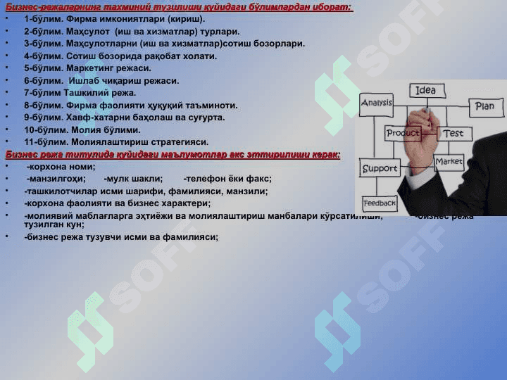 Кичик бизнес ва хусусий тадбиркорлик субъектларини бизнес режаси 3