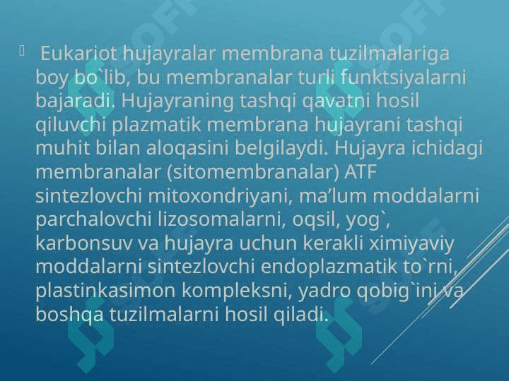 Membranalarning umumiy tuzilmalari 4