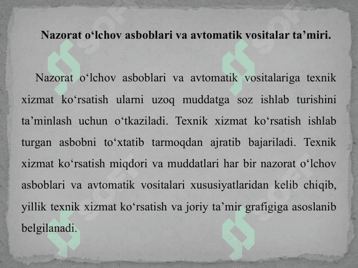 NO‘A va A texnik xizmati, ta’mirlash texnologiyasi va tashkil qilish 2