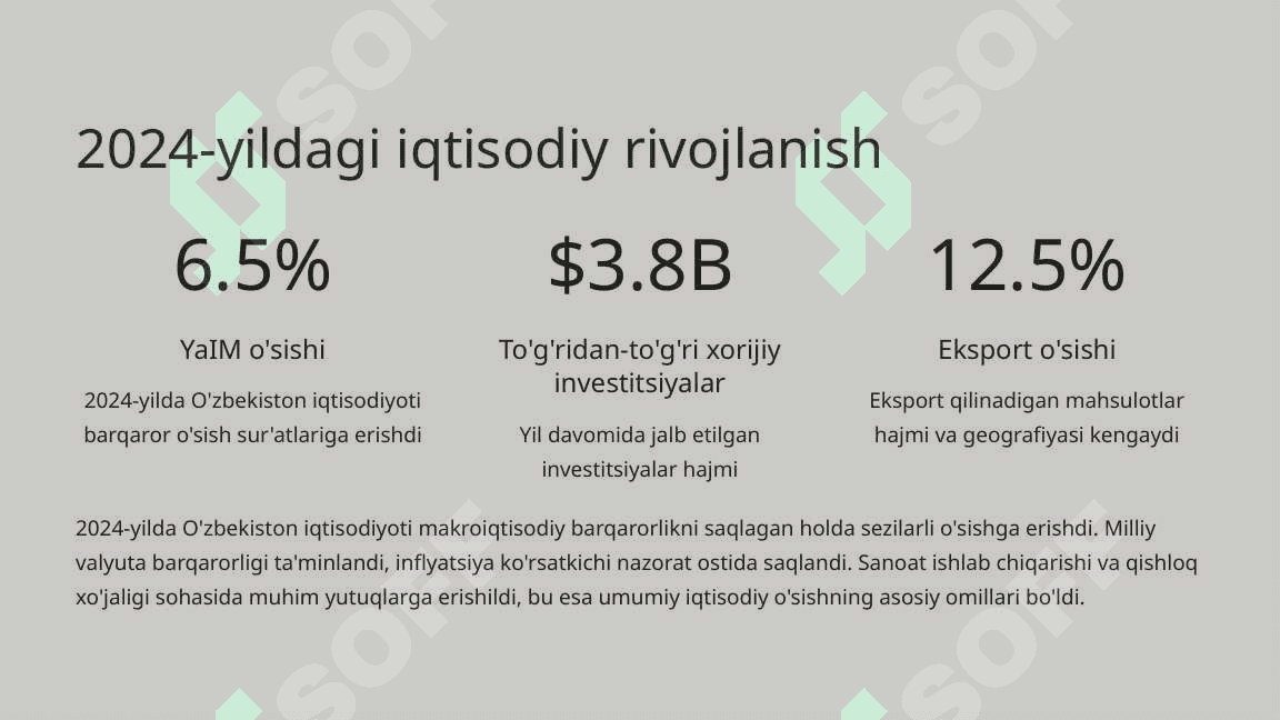 O'zbekistonning 2024-yildagi yutuqlari va 2025-yil uchun rejalar 3